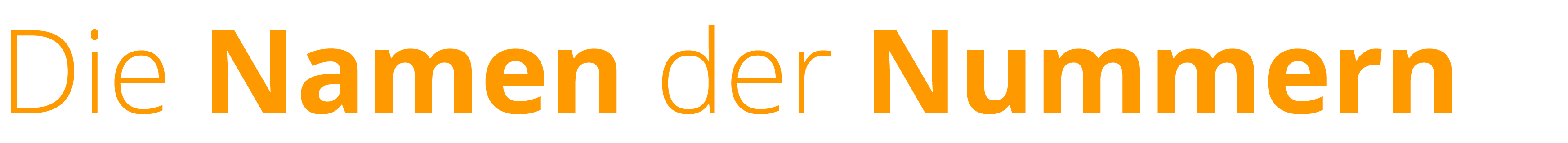 Die Namen der Nummern